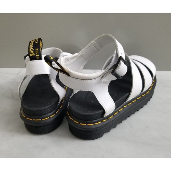Doc Martens Blaire Flatform White Leather Sandals Womens Size 8 39 - Picture 3 of 6